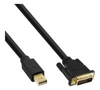InLine 17223 - Cable Mini DisplayPort a DVI (Conector Mini DisplayPort a DVI-D 24+1, 3 m), Color Negro y Dorado