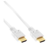 InLine 17501 W HDMI Cable (High Speed Ethernet, Macho a Macho, 1 m), Color Blanco y Dorado
