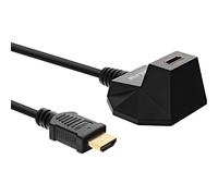 InLine® 17533S - Soporte de extensión con Base y Alta Velocidad + Ethernet, 4 K2K HDMI Macho a Hembra, 3 m, Color Negro y Dorado