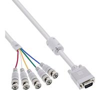 InLine 17555 Cable de Audio y Video - Cable AV (5m, VGA (D-Sub), Macho/Macho) Beige