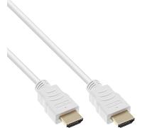 InLine 17555 W HDMI Cable (High Speed Ethernet, Macho a Macho, 0,5 m), Color Blanco y Dorado