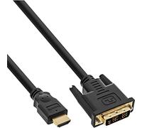 InLine 17661P adaptador de cable de vídeo 1 m HDMI DVI-D Negro - Adaptadores de cable de vídeo (1 m, HDMI, DVI-D, Oro, Negro, Macho/Macho)