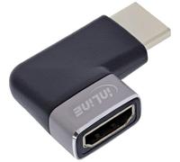 Inline 17991D - Adaptador HDMI (Conector A Macho a Hembra, acodado a la Derecha, 8 K UHD, contactos chapados en Oro, Carcasa de Aluminio, para conexión y extensión de Cables HDMI)