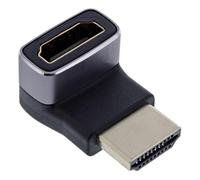 Inline 17991G - Adaptador HDMI (Conector A Macho a Hembra, ángulo Superior de 90 Grados, 8 K UHD, contactos Dorados, Carcasa de Aluminio, para conexión y extensión de Cables HDMI)