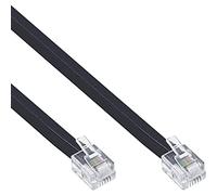 InLine 18844N cable telefónico 6 m Negro - Cable para teléfonos fijos (6 m, RJ11, RJ11, Negro, Male connector / Male connector)