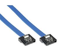 InLine 21236 Cable SATA III 6 GB/s, SATA a SATA, 0.3 m, bajo Perfil, Cierre a presión Azul