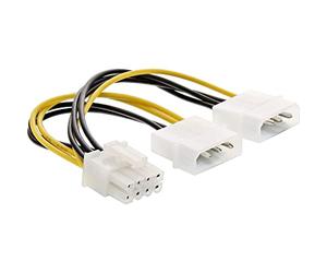InLine 26628C - Adaptador de corriente interno (2 x 4 pines a 8 polos para tarjetas gráficas PCIe (PCI-Express, 0,15 m)