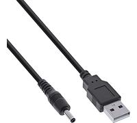 InLine 26806A - Cable adaptador de corriente (conector USB A macho a CC, 3,5 x 1,35 mm, conector hueco, 1 m), color negro