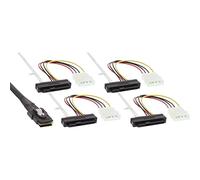 InLine 27621 - Cable de conexión SAS (mini-SAS SFF-8087 a 4 SAS + corriente, disco duro SAS a controlador, 0,75 m)
