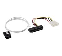 InLine 27622 SAS Cable de conexión (Mini SAS SFF-8087 a 1 x SAS SFF-8482 Plus Corriente, HDD) para kontroller 0,5 m