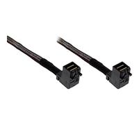 InLine 27626A - Cable mini SAS HD acodado a ambos lados SFF-8643 con banda lateral (0,5 m)
