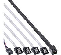 InLine 27630B - Cable mini SAS HD SFF-8643 a 4 SATA + banda lateral, 1 m
