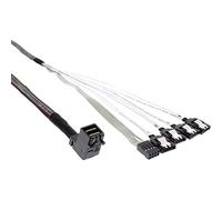 InLine 27631A - Cable mini SAS HD SFF-8643 acodado a 4 SATA + banda lateral, 0,5 m