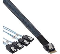 InLine Cable adaptador 27646A SFF-8654 macho a 4×SATA 7 pines, 0,5 m