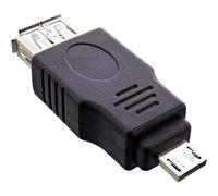InLine 31600 Adaptador de Cable Micro-A USB A Negro - Adaptador para Cable (Micro-A, USB A, Male Connector/Female Connector, Negro)