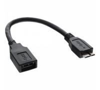 InLine 31609 Adaptador de Cable Micro-USB 3.0 OTG USB 3.0 A Negro - Adaptador para Cable (Micro-USB 3.0 OTG, USB 3.0 A, Male Connector/Female Connector, 0,15 m, Negro)