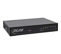 InLine 32308 M conmutador de Red gigabit de 8 Puertos Ethernet 10/100/1000Mb/S, Escritorio, Metal, sin Ventilador, blindado Puertos, Negro