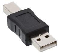 InLine 33443A - Adaptador de Cable USB 2.0 A, USB 2.0 B, Color Negro