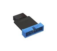 InLine 33449K - Adaptador para Cable (USB 3.0 19-Pin, USB 2.0 19-Pin, Macho/Hembra), Negro y Azul