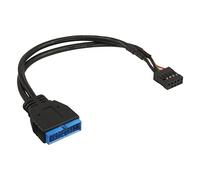 InLine 33449M - Cable adaptador USB 2.0 a 3.0 interno, placa base USB 2.0 a USB 3.0 interno, 0,3 m