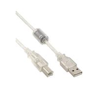InLine 34503 0.3m USB A USB B Macho Macho Transparente - Cable USB (0,3 m, USB A, USB B, 2.0, Transparente)