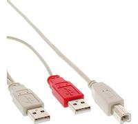 InLine 34510X - Cable USB (1 m, 2 x USB A, USB B, Male connector / Male connector, 480 Mbit/s, Blanco)