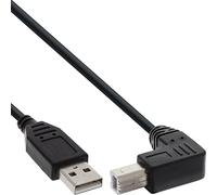 InLine 34520U - Cable USB 2.0 (conector A a conector B en ángulo inferior, 2 m), color negro