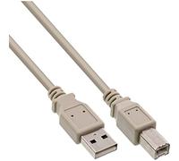 InLine cable USB 2.0, A a B, beige, 3m
