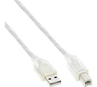 InLine 34550T - Cable USB (10 m, USB A, USB B, Male Connector/Male Connector, 480 Mbit/s, Transparente)
