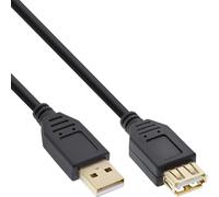 InLine 34603S - Cable USB (3 m, USB A, USB A, Male Connector/Female Connector, 480 Mbit/s, Negro)