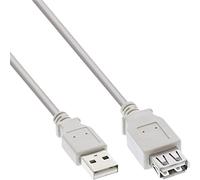 InLine 34650X - Alargador USB 2.0 (macho/hembra, tipo A, 0,5 m), color beige y gris