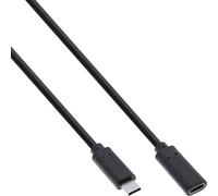 InLine Cable USB 3.2 Gen.2x2, extensión USB-C ST/BU, negro, 0,5 m