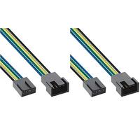 Inline 4 Pin Molex 0,3 m - Cables de alimentación Interna (0,3 m, Male Connector/Female Connector, Multicolor) (Paquete de 2)