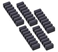 InLine 5 clips de cable 7 capas, autoadhesivos, color negro, para organizar muchos cables en el escritorio, en el coche u oficina, con fuerte almohadilla adhesiva 3M, 59971L