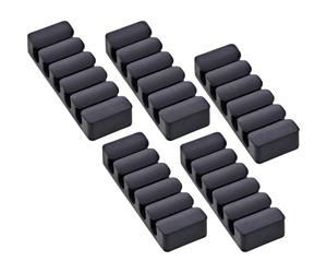 InLine 5 clips de cable autoadhesivos de 5 capas, color negro, para organizar varios cables en el escritorio, en el coche u oficina, con almohadilla adhesiva 3M, 59971K