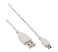 InLine 5m USB 2.0 A - micro B - Cable USB (5 m, USB A, Micro-USB B, 2.0, Male connector / Male connector, Blanco)