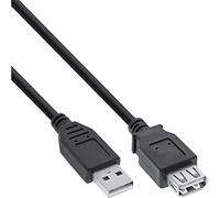 InLine 5m USB 2.0 - Cable USB (Macho/Hembra, Níquel, 480 Mbit/s, 5 m, USB A) Negro
