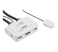 InLine 63612I - Conmutador KVM con audio (2 puertos DisplayPort, USB, cable integrado)