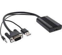 InLine 65004 convertidor a VGA con Audio a HDMI, Incluye USB Fuente de alimentación