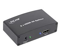 InLine 65009 - Distribuidor de HDMI (2 Pliegues, 4 Kx2 K, Compatible con 4 Unidades), Color Negro