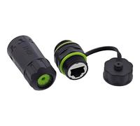 Inline 69927I - Cable de conexión (Cat.6A, Corto, IP68, Resistente al Agua, apantallado, RJ45 Hembra a Hembra, Conector Ethernet LAN para Exterior, Industrial, Resistente a la Intemperie)