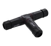 Inline 69927U - Cable de alimentación en T Impermeable IP68 de 3 vías, 3 Pines, Rosca M20, diámetro del Cable, 4-14 mm, 500 V, 24 A, Junta de Silicona, Color Negro