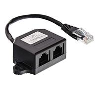 InLine 69932B adaptador de cable 2x RJ45 Negro - Adaptador para cable (2x RJ45, Male connector / Female connector, 0,15 m, Negro)