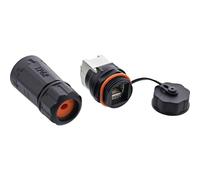 Inline 69990R RJ45 Cat.6A IP68 - Cable de conexión impermeable a prueba de polvo, para uso industrial y exterior, compatible con cables de red de 3 a 8 mm