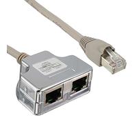 InLine Cat.5e - Adaptador en T (Puerto Doppler), Conector RJ45 a 2 Conectores RJ45, 0,15 m