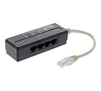 InLine 69995A - Divisor de 4 Puertos para teléfono (Conector RJ45 a 4 Conectores RJ45, 0,15 m)