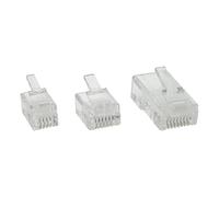 InLine 73018 - Juego de 10 Conectores modulares 8P8C RJ45 para engarzar a Cable Plano (RDSI)