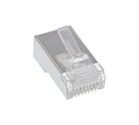 InLine 73098t Pack de 100, Modular 8P8 C RJ45 para crimpar en Cable Redondo, apantallado Negro