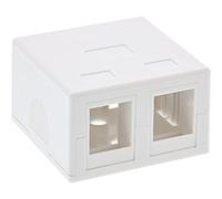 InLine 76202B - Caja de Conexiones para 2 enchufes Keystone RJ45, Color Blanco