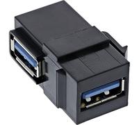 InLine 76202K Keystone - Enchufe USB 3.0 (acodado), Color Negro